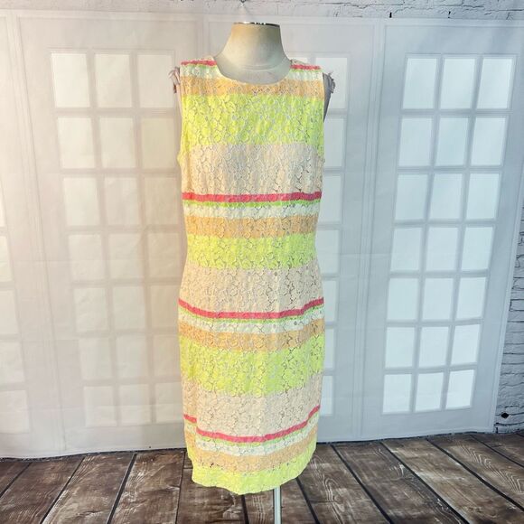 Ann Taylor Dresses & Skirts - 🔥🔥5 for $25🔥🔥Ann Taylor striped lace lightweight sleeveless sheath dress size 12